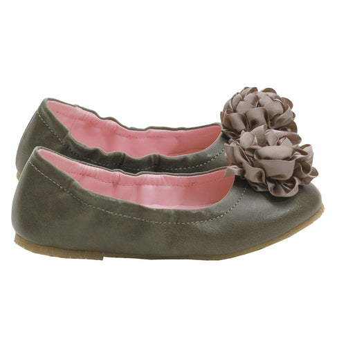 L'Amour Gray Slip On Ballet Style Dress Shoes Toddler 5-Little Girls 4 - SophiasStyle.com